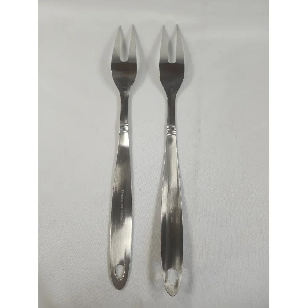 Lot Of 2 Stainless Steal Serving Forks 12.25 Inches X 1.25 Inches